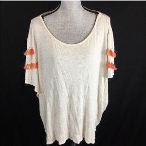 🌈 Bobeau Short Sleeve Shirt Blouse Tassel Detail